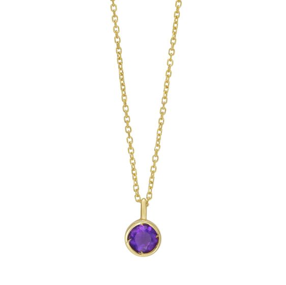 14K Amethyst Birthstone Pendant