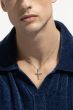 Silver Men's Diamond Twisted Cross Necklace