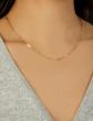 14K Two Tone Oval & Paperclip Link Necklace