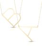 14K Large Angled Initials Series - ALL LETTERS
