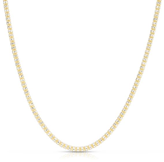 14K 3.14mm Two-Tone Fancy Ice Chain