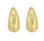 Gold Over Silver Puffed Raindrop Earring with CZ