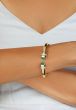 14K Green Pyrmid Art Deco Cuff