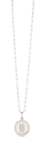 Silver-18K Prosecco Initials Letter B Necklace