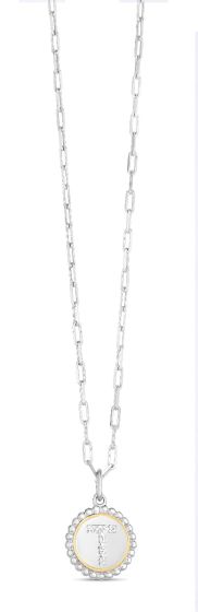 Silver-18K Prosecco Initials Letter T Necklace
