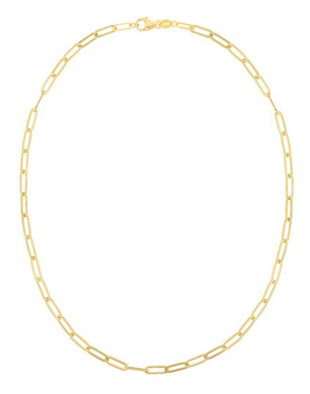14K 4mm Paperclip Chain