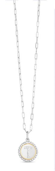Silver-18K Popcorn Initials Letter T Necklace