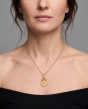 Gold Over Silver Flower CZ Charm Necklace