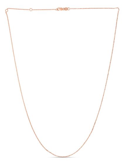 PEECAB035 14K Gold 1.3mm Double Extendable Diamond Cut Cable Chain ...
