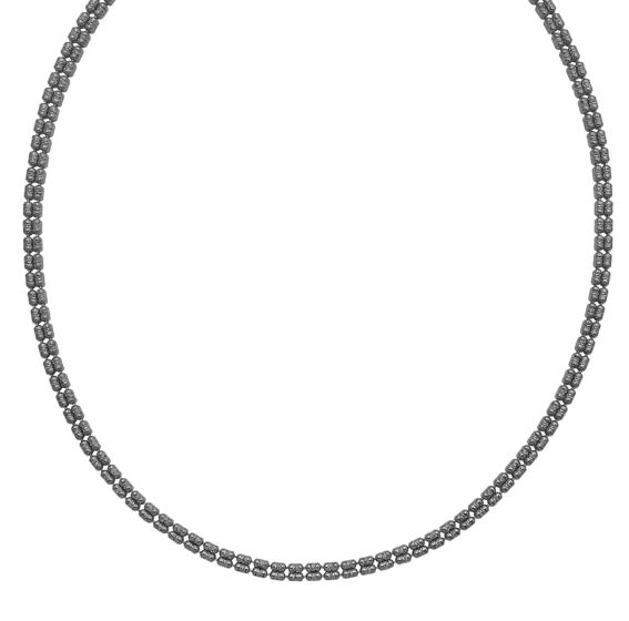 Silver 3.9mm Fancy Gunmetal Ice Barrel Chain