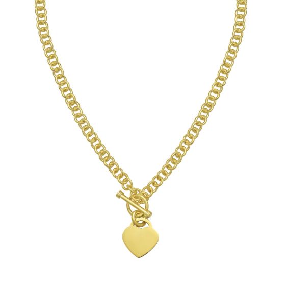 Gold Over Silver Heart Toggle