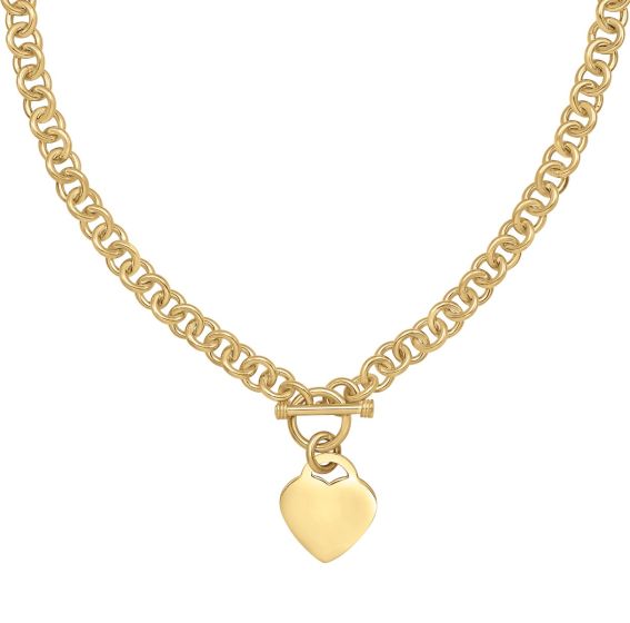 Gold Over Silver Heart Toggle