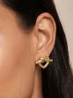 Gold Over Silver Open Heart Knot Earring