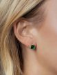 14K Malachite Square Stud