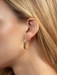 14K Double Row Paperclip Hoop Earrings