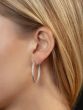 14K Two Tone Double Row Marquise Hoop Earrings