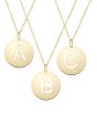 14k Disc Pendant Initial Series - ALL LETTERS