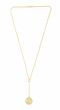 14K Gold Star Two-tone Medallion Lariat Necklace