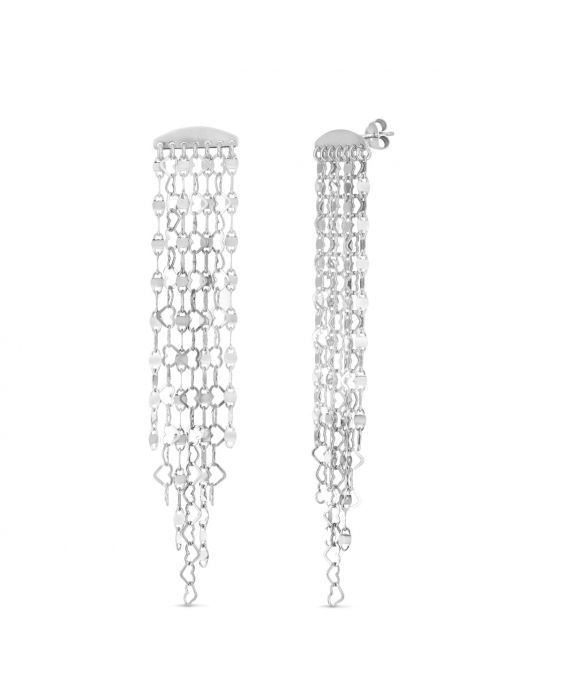 Accessorize London WomenS Silver Crystal Cupchain Slinky Drops Earrin   Accessorize India