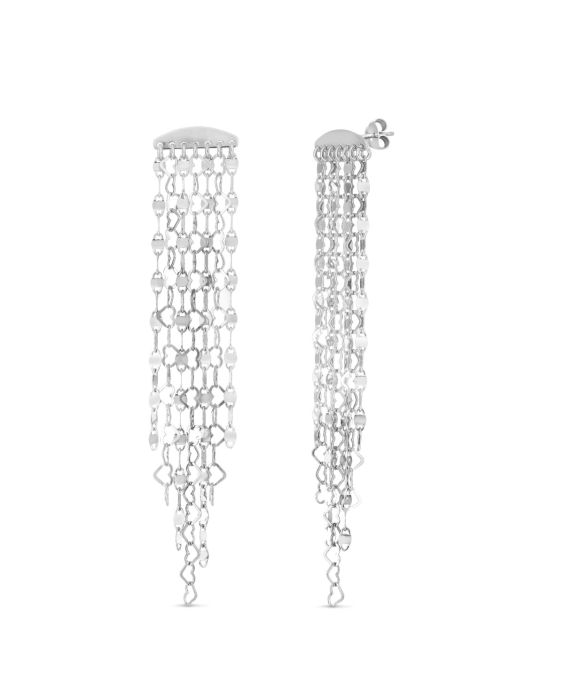 Accessorize London WomenS Silver Crystal Cupchain Slinky Drops Earrin   Accessorize India