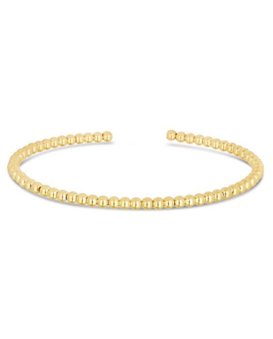 14K Gold 3mm Bead Cuff