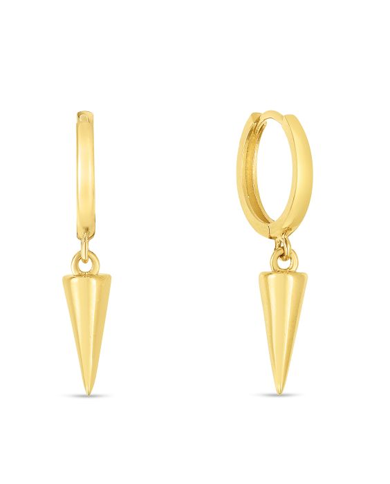 14K Gold Spike Drop Earrings