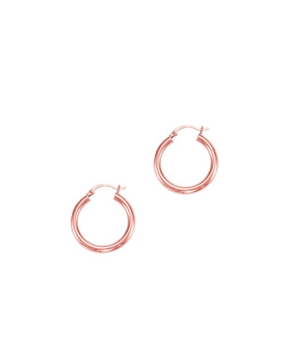 14K Gold 3x25mm Hoops