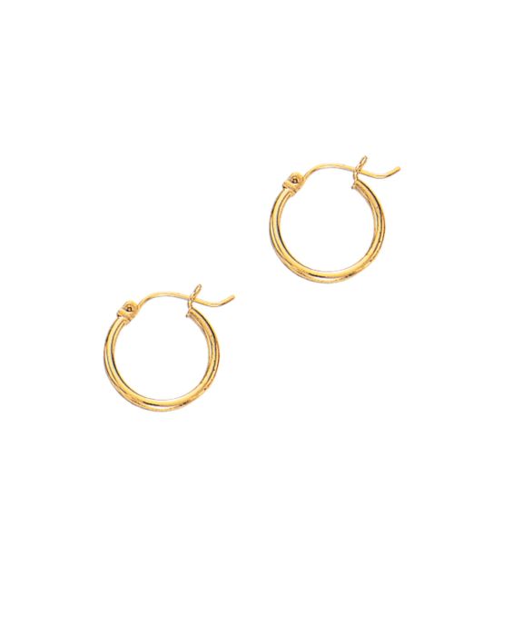 14K Gold 2x15mm Hoops