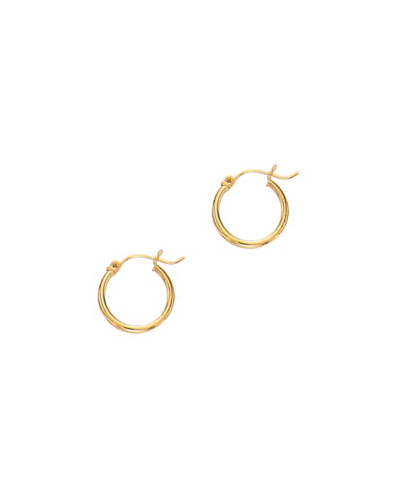 14K Gold 2x20mm Hoops
