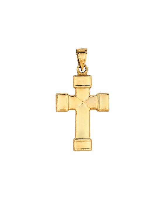14K Gold Puffy Cross