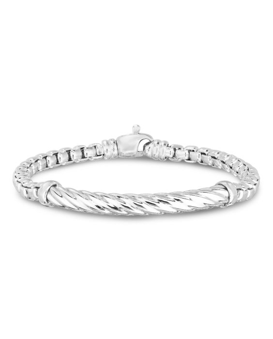 Men's Italian Cable Silver Bracelet