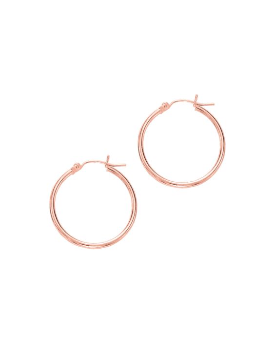 14K Gold 2x25mm Hoops