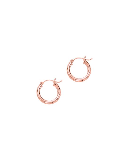 14K Gold 3x15mm Hoops