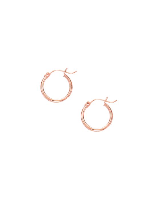 14K Gold 2x15mm Hoops