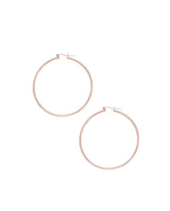 14K Gold 2x55mm Hoops