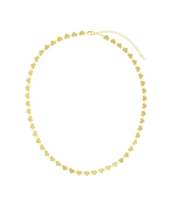 14K Heart Mirrored Chain Necklace