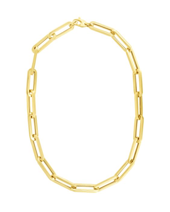 14K 9.6mm Paperclip Chain