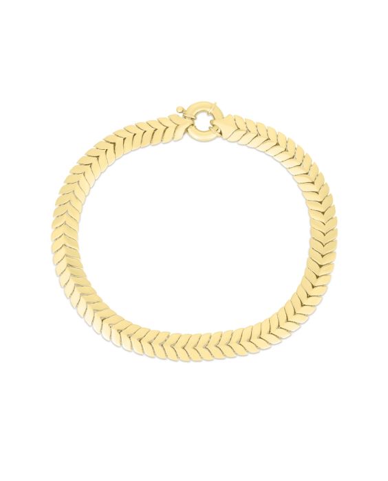 14K Gold 6mm Chevron Link Chain