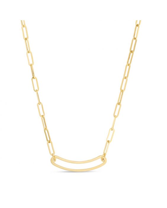 Bloomingdale's Diamond Paperclip Necklace in 14K White & Yellow Gold, 0.70  ct. t.w. - 100% Exclusive | Bloomingdale's
