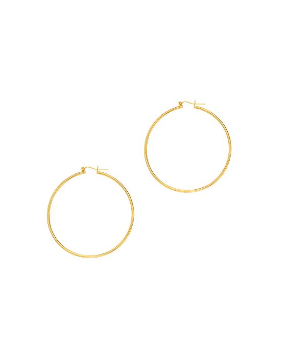 14K Gold 2x55mm Hoops