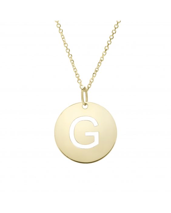 Entwined Initials 9ct gold Disc Necklace – Harry Rocks London