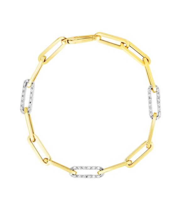 14K .96ct Diamond Paperclip Chain