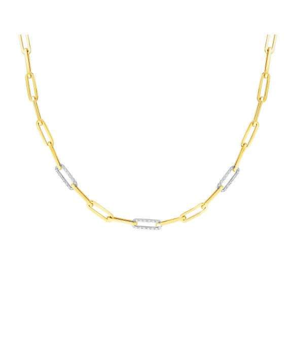 14K .96ct Diamond Paperclip Chain