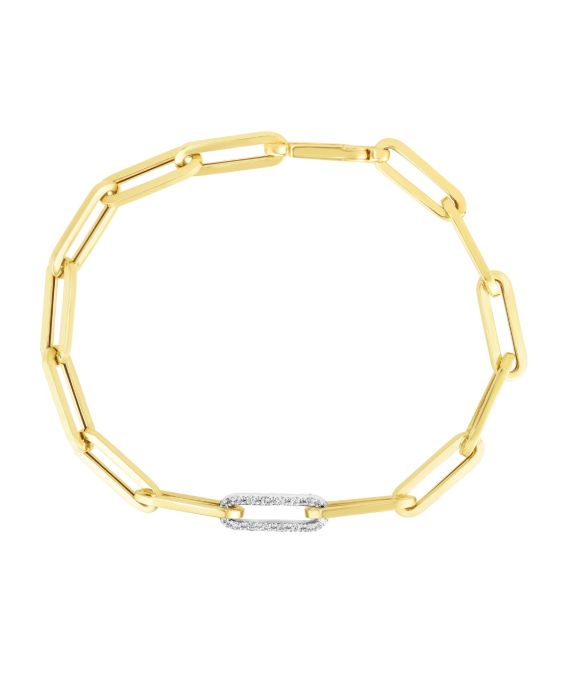 14K .32ct Diamond Paperclip Chain