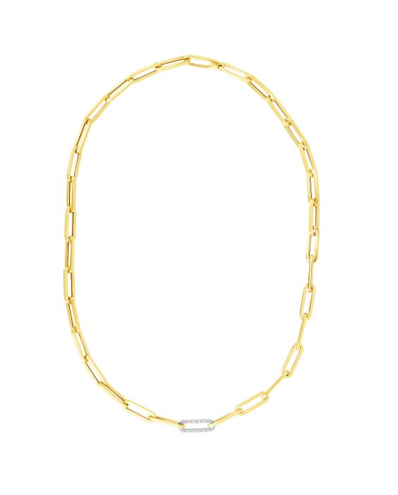 14K .32ct Diamond Paperclip Chain