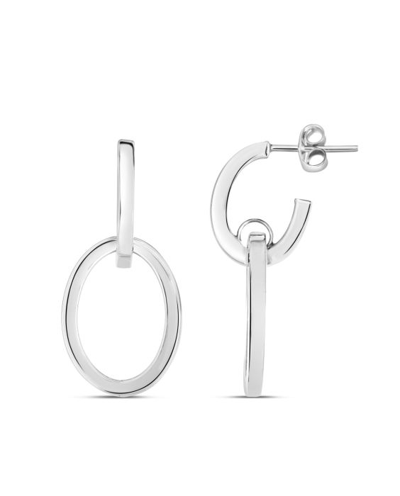 14K Gold Interlocking Drop Hoops