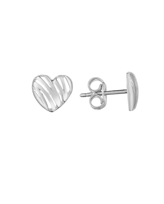 14K Scribble Heart Studs