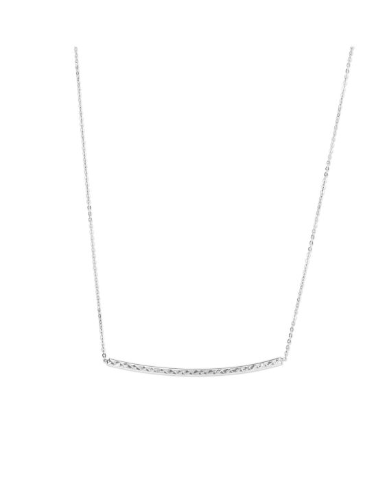 14K Gold Diamond Cut Bar Necklace