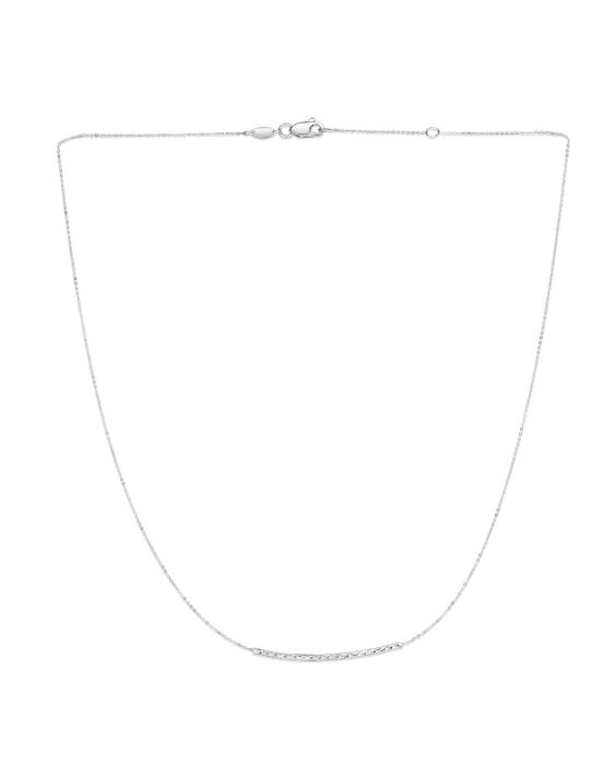 14K Gold Diamond Cut Bar Necklace