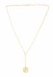 14K Gold Cross Two-tone Medallion Lariat Necklace